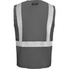 Ironwear Standard Safety Vest w/ Zipper & Radio Clips (Grey/5X-Large) 1284-GRZ-RD-5XL
